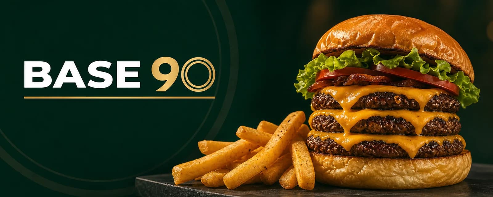 Hambúrguer artesanal e bebidas Base90